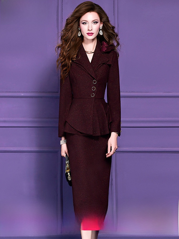 Tailored Coat Wool - Yün Karışımlı Takım Elbise Kadın Kış