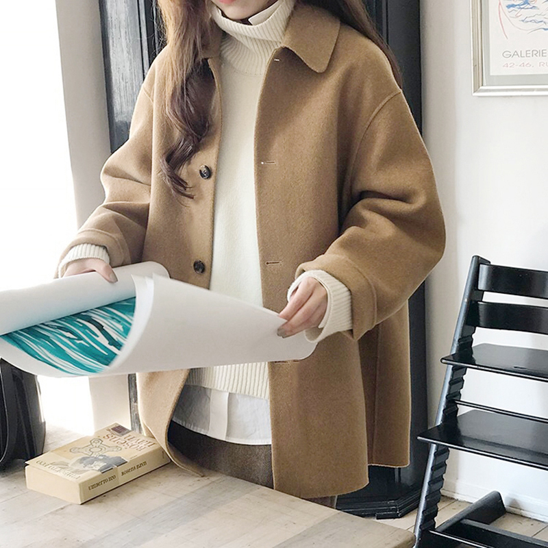 Tailored Coat Wool - Zoki sonbahar sahte yün ceket kadın