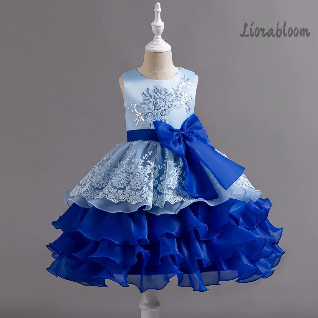 Formal Attire Woman - Kız Çocuk Elbisesi Büyük Fiyonklu Kolsuz