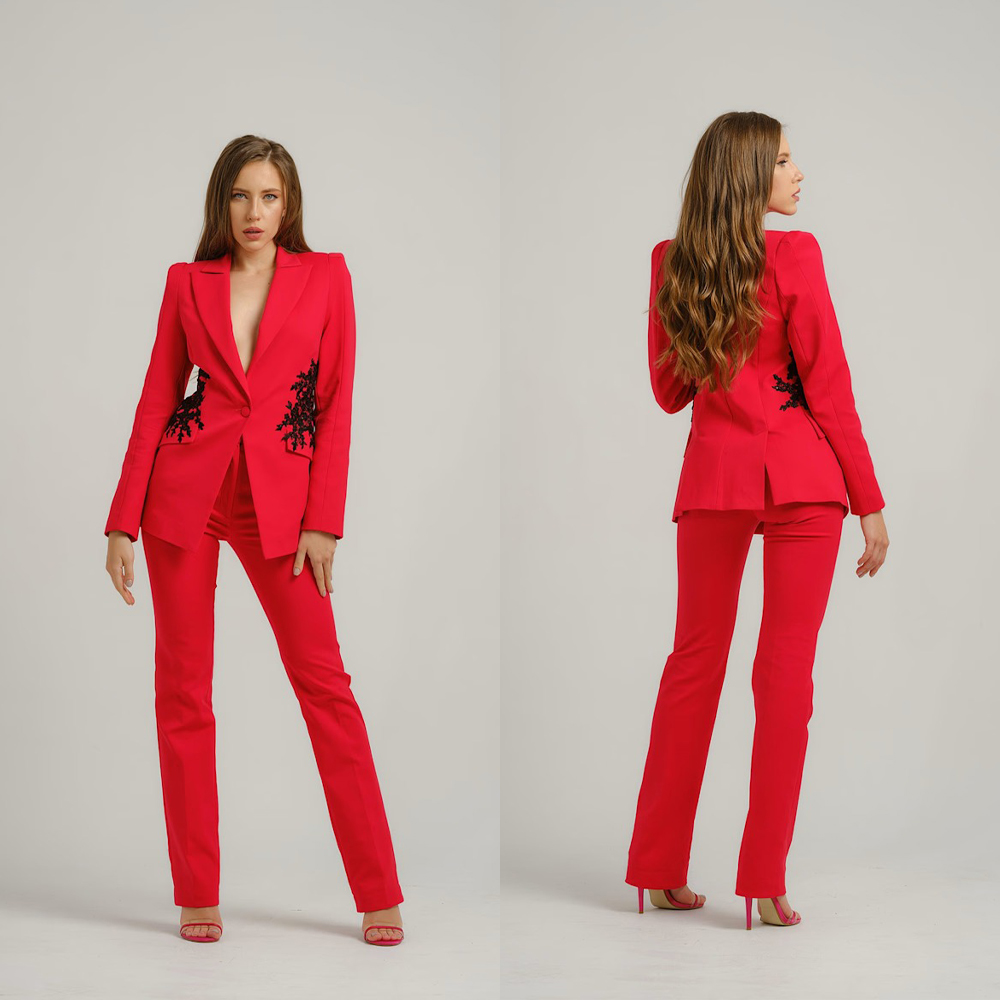 Formal Dress Female - Kadın Elbiseleri Takım Elbise Zarif Aplikler