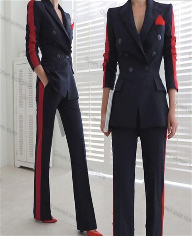 Women'S Red Formal Wear - Kırmızı Siyah Sonbahar Kadın Takım Elbise