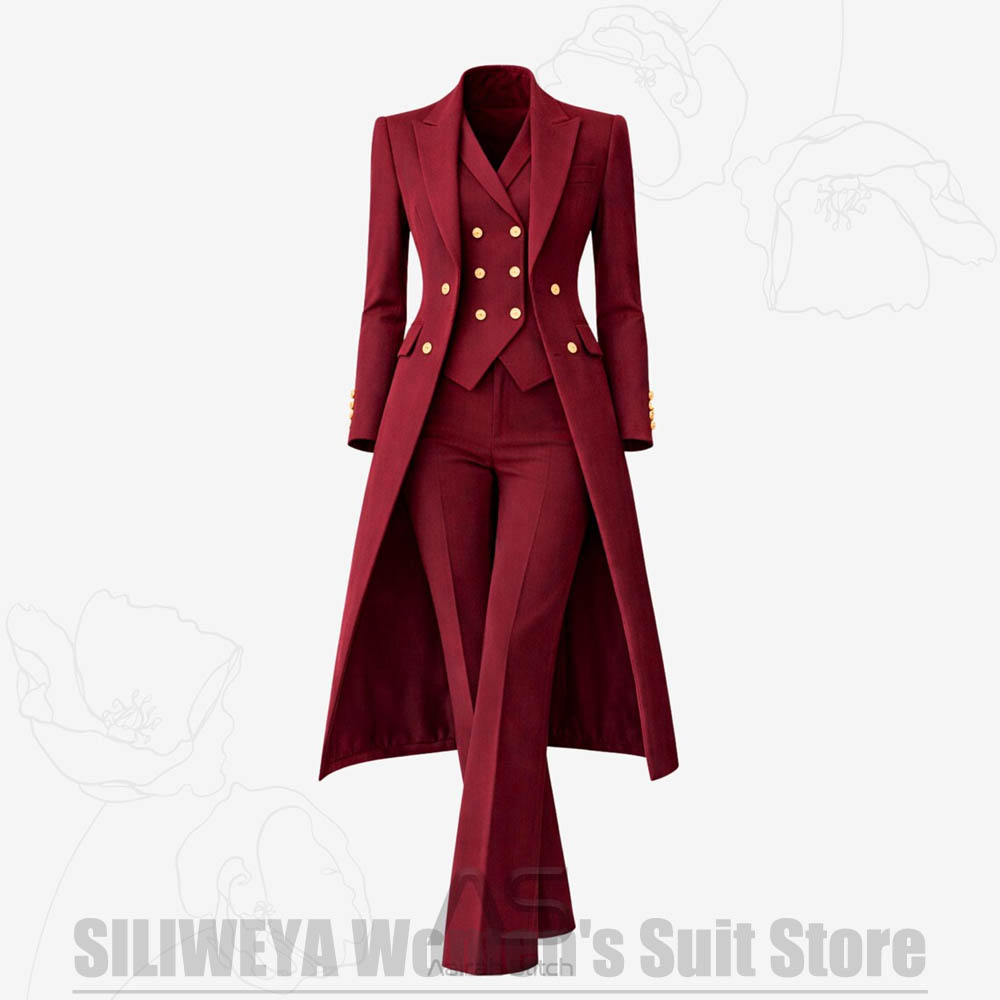 Women Formal Wear For Party - Kadın Takım Elbise 3 Parça Kruvaze