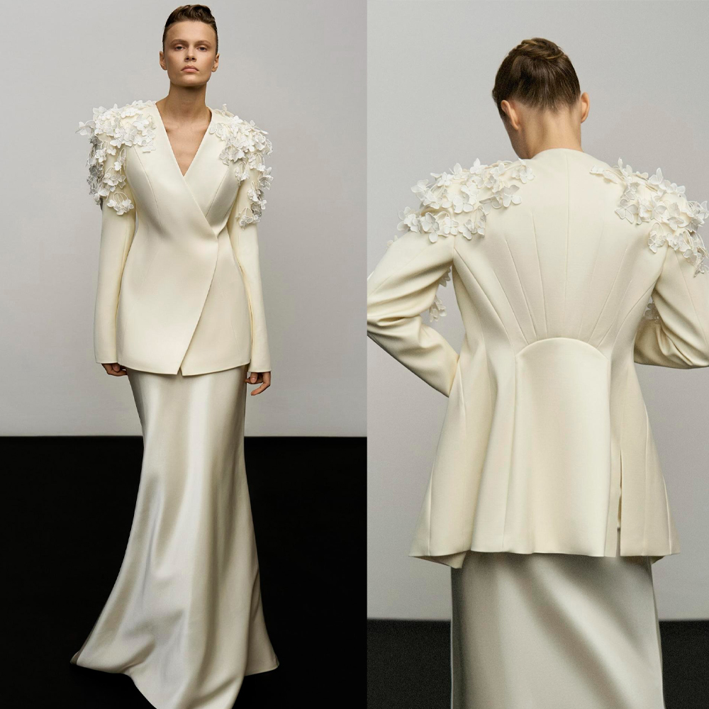 Formal Dress Female - Kadın Elbiseleri Takım Elbiseler Aplikeli Tek