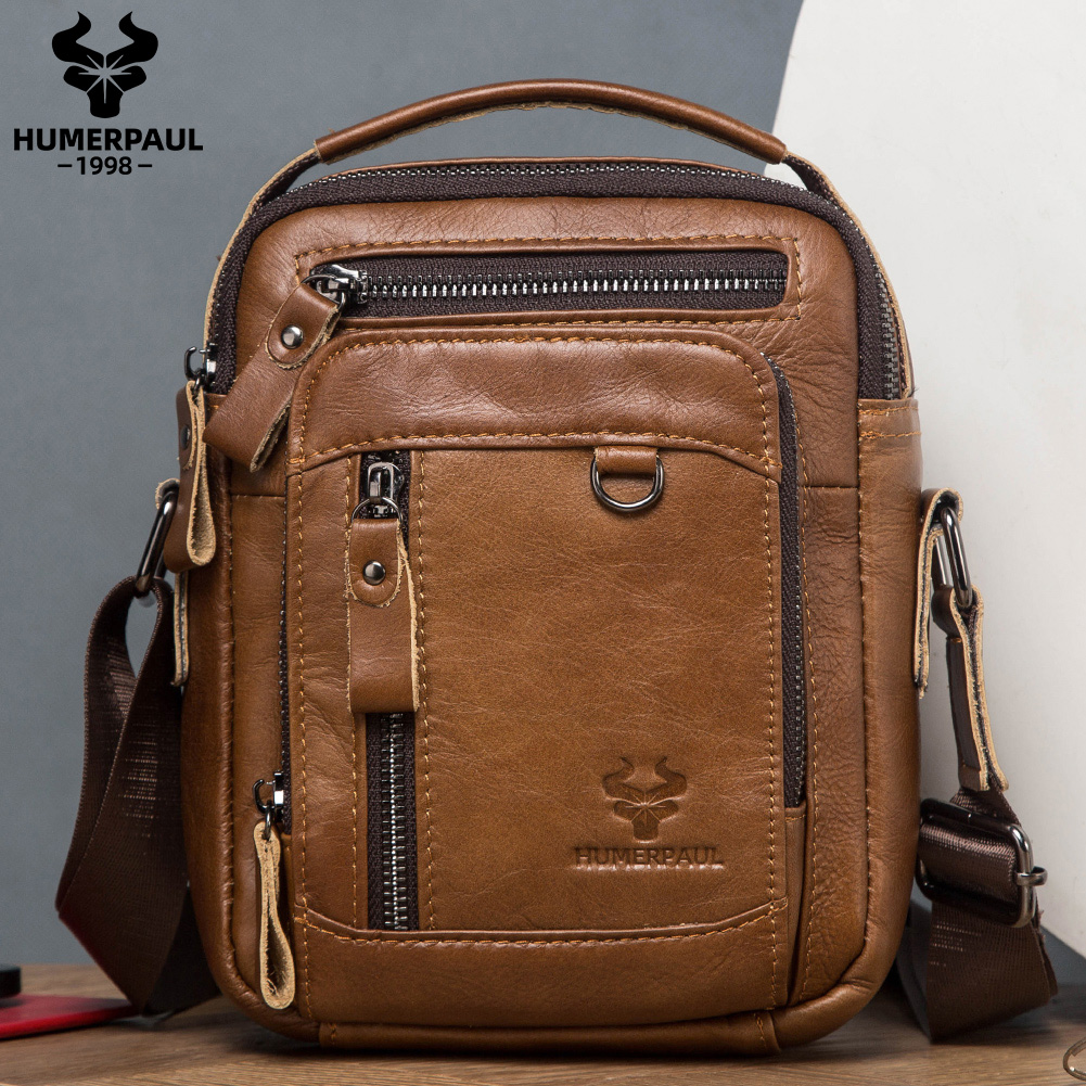 Structured Handbag Work - HUMERPAUL 100% hakiki deri erkek omuz