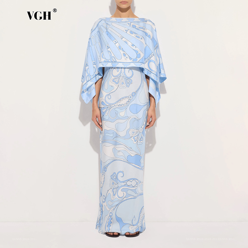 VGH Açık Mavi Soyut Baskılı İk - Formal Attire Woman incelemesi ve fiyatı