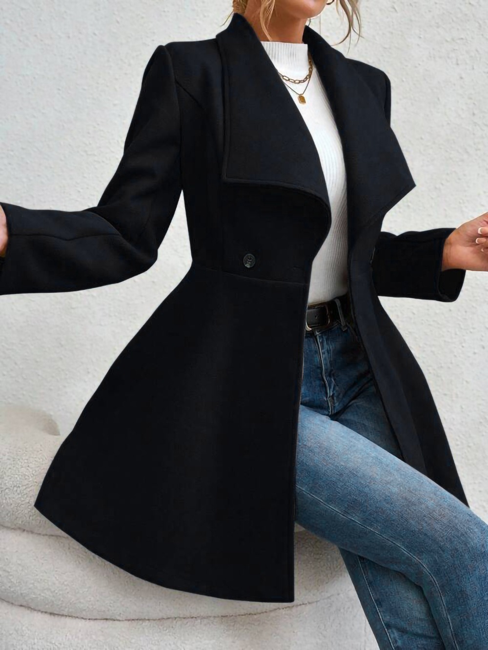 Sonbahar Kış Moda Çentikli Yak - Tailored Coat Wool incelemesi ve fiyatı