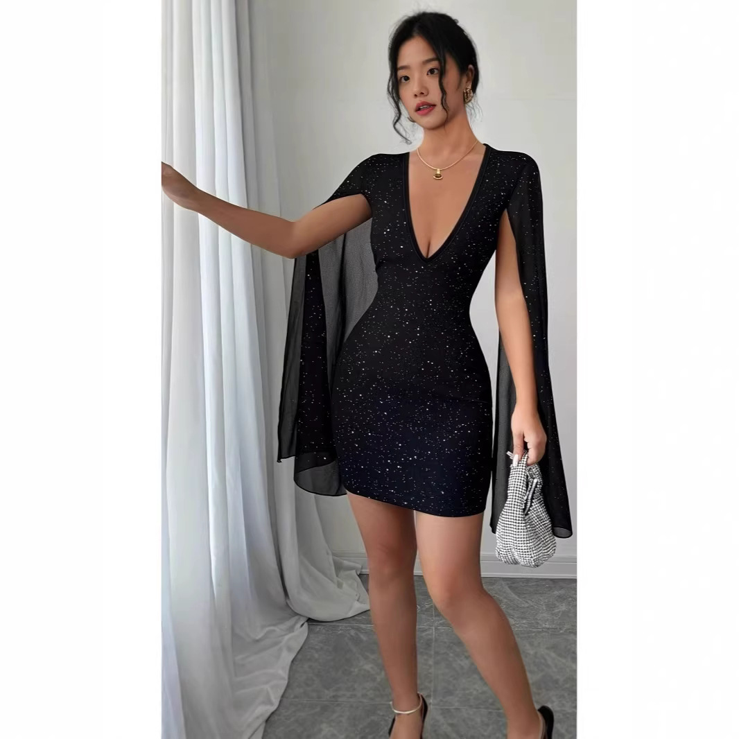 V Yaka Dar Kesim Midi Elbise Z - Women Formal Wear For Party incelemesi ve fiyatı