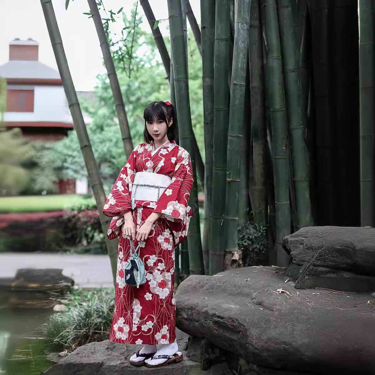 Kırmızı Japon Yukata Kimono Ka - Women'S Red Formal Wear incelemesi ve fiyatı