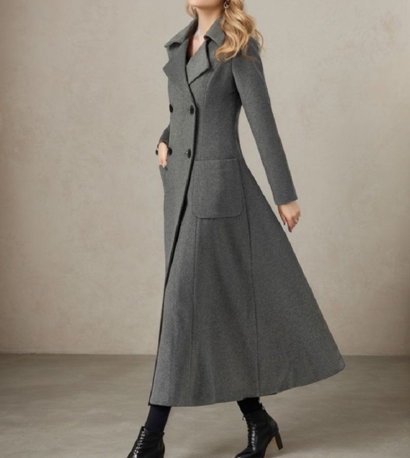 Kadın Gri Uzun Ceket Yün Kruva - Tailored Coat Wool incelemesi ve fiyatı