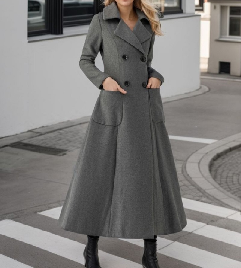 Kadın Gri Uzun Ceket Yün Kruva - Tailored Coat Wool incelemesi ve fiyatı