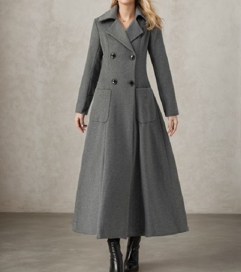 Kadın Gri Uzun Ceket Yün Kruva - Tailored Coat Wool incelemesi ve fiyatı